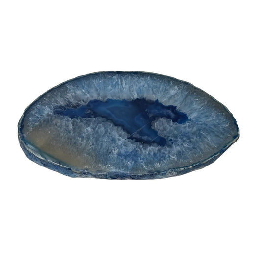 Agaat schijf slab blauwkleurig #2