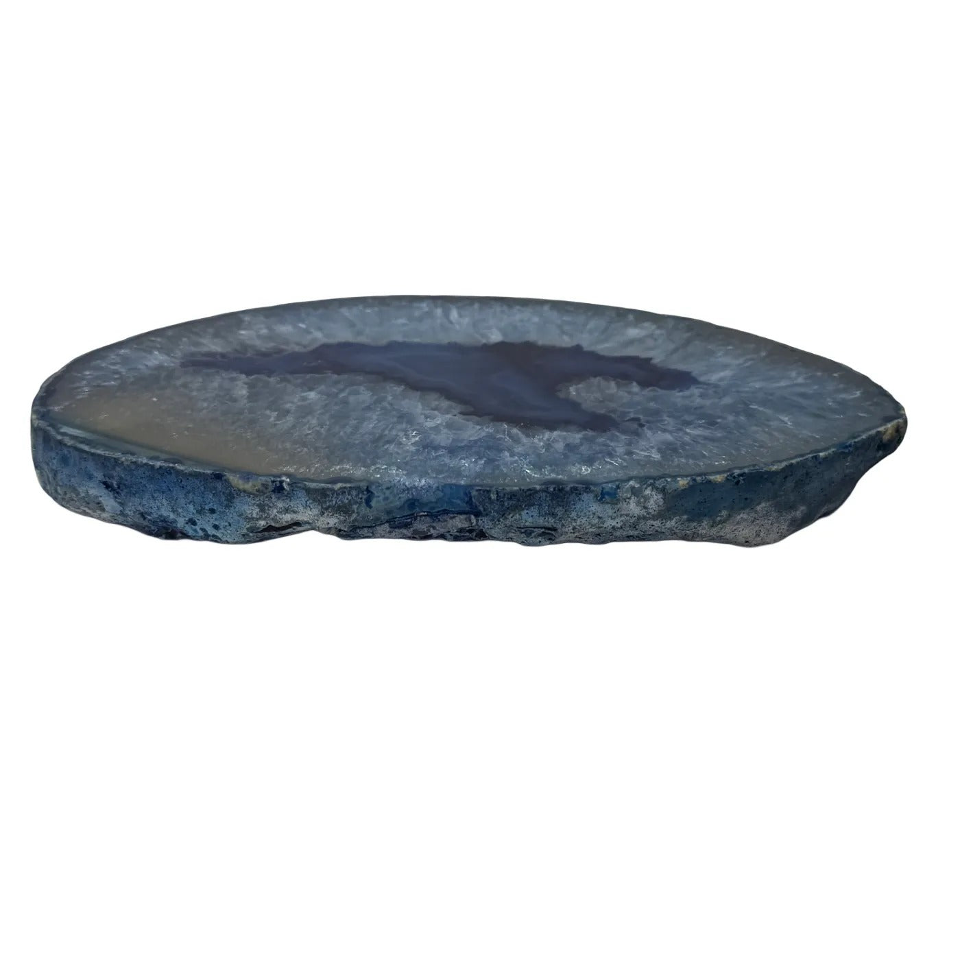 Agaat schijf slab blauwkleurig #2
