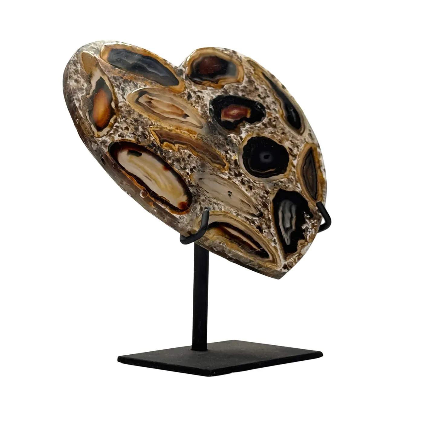 Agaat Hartsculptuur op Standaard