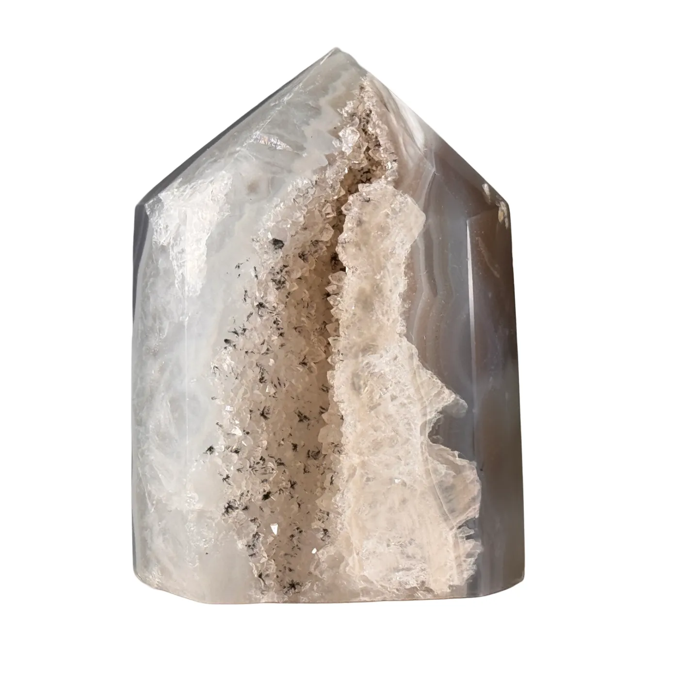 Tour d'agate Druzy polie #1