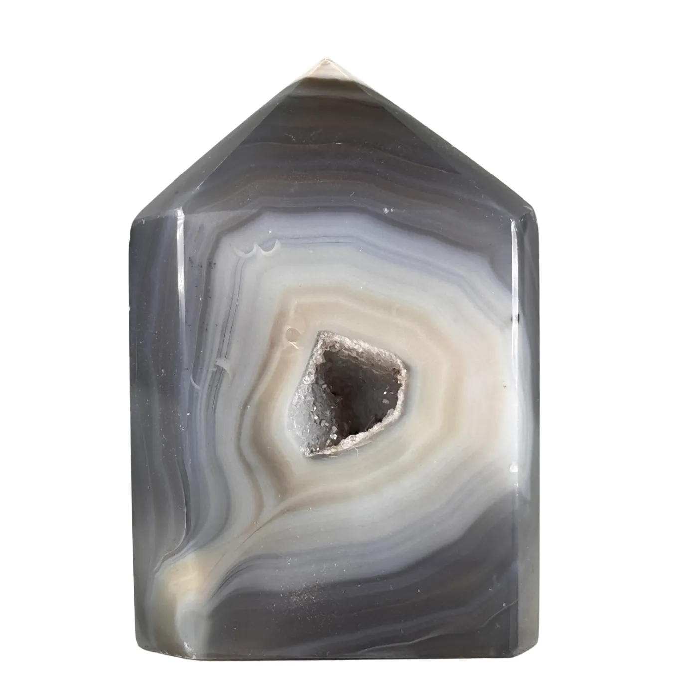 Tour d'agate Druzy polie #1