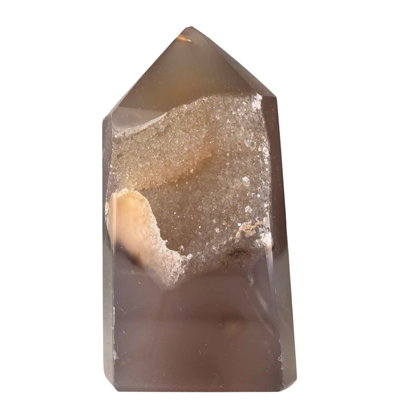 Tour d'agate Druzy polie #1