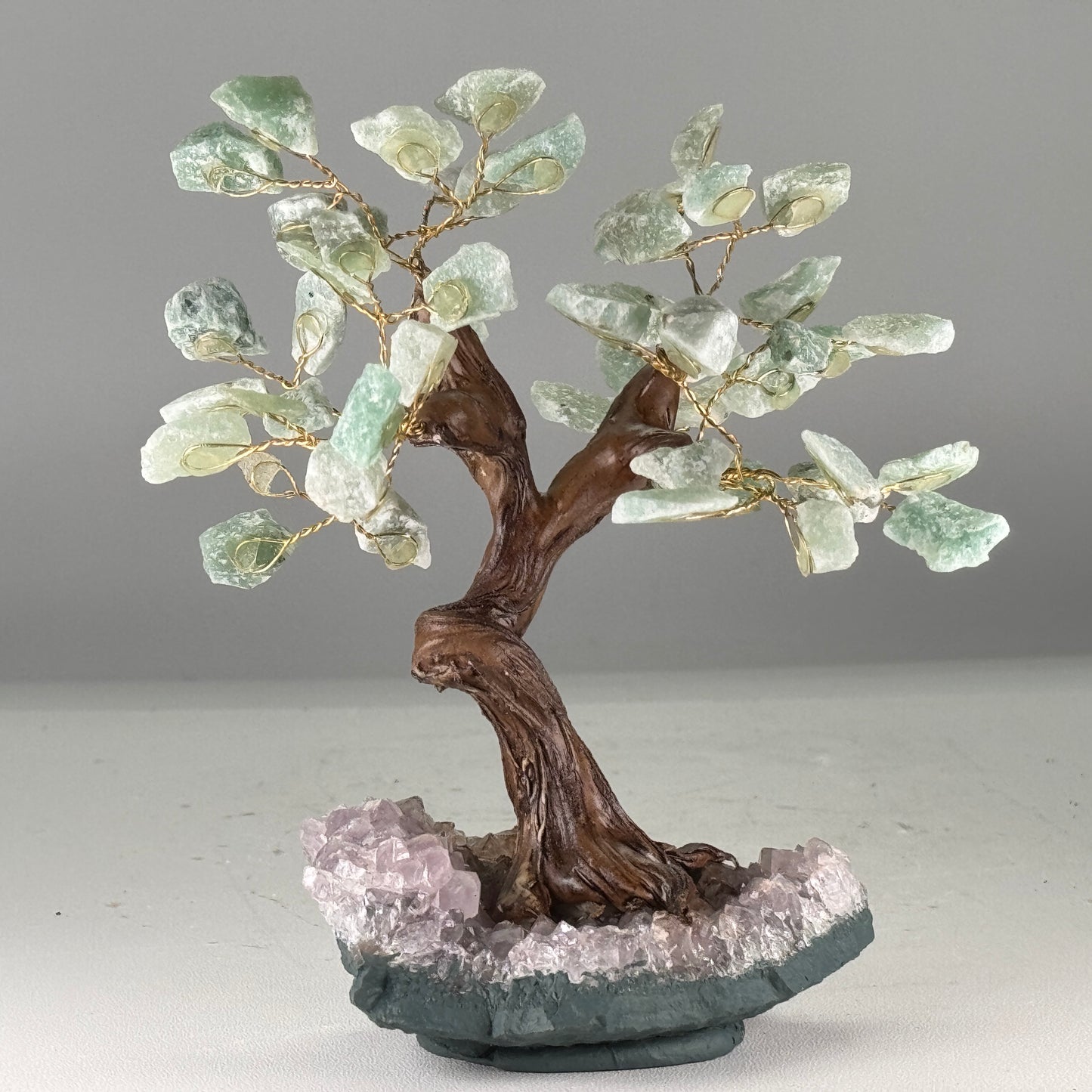 Groene kwarts edelsteen boom van 15 cm
