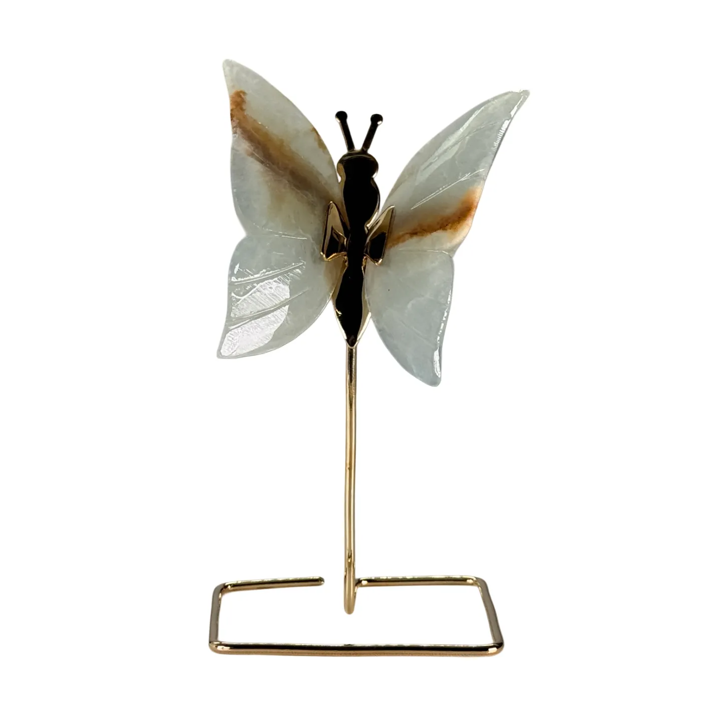 Vlinder op gouden standaard - blauwe onyx - dolomiet