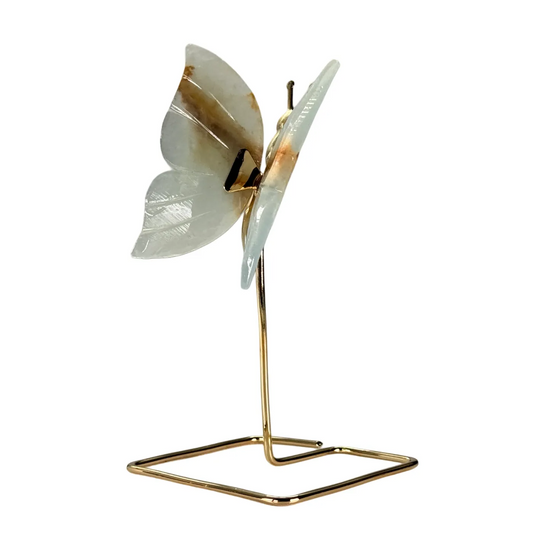 Vlinder op gouden standaard - blauwe onyx - dolomiet