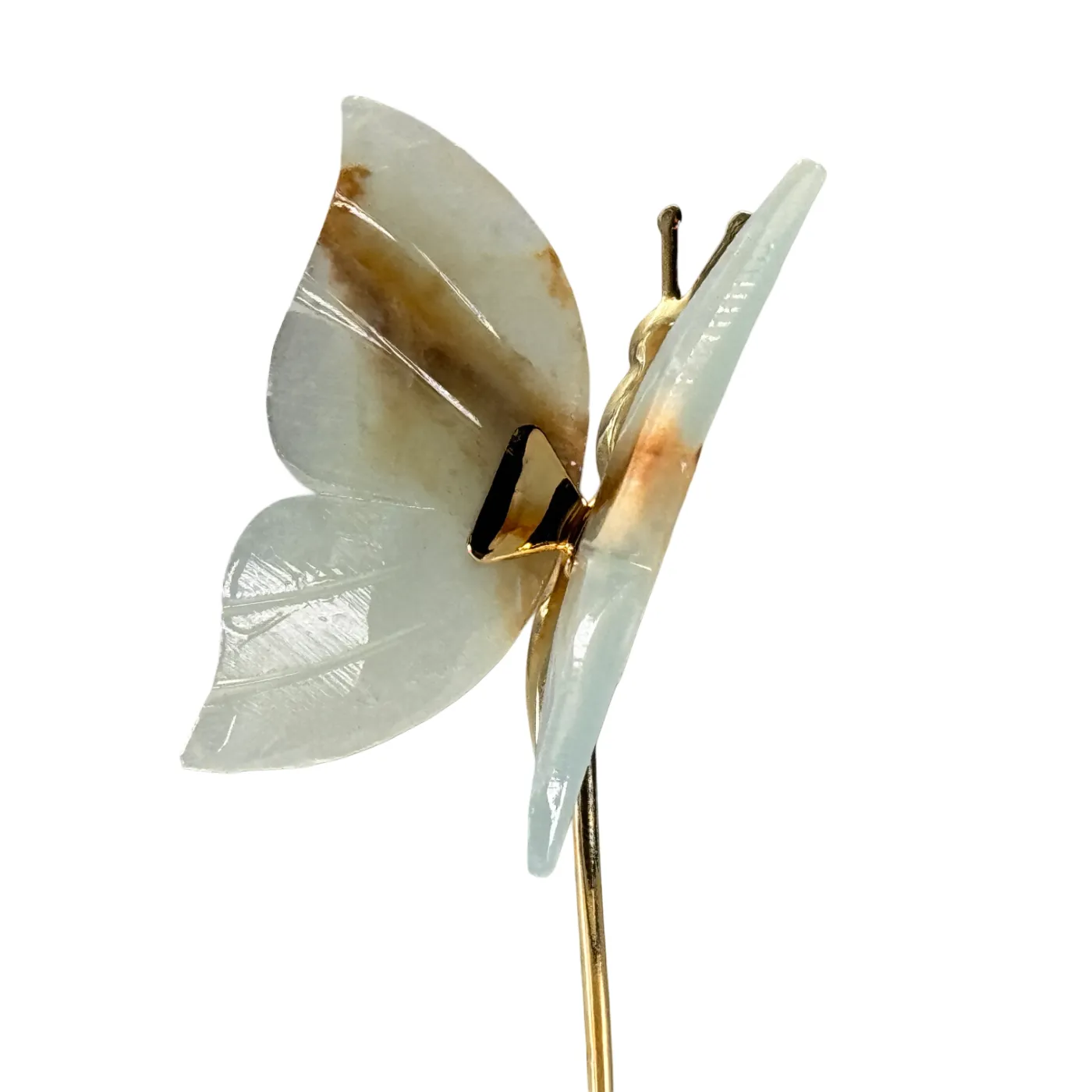 Vlinder op gouden standaard - blauwe onyx - dolomiet