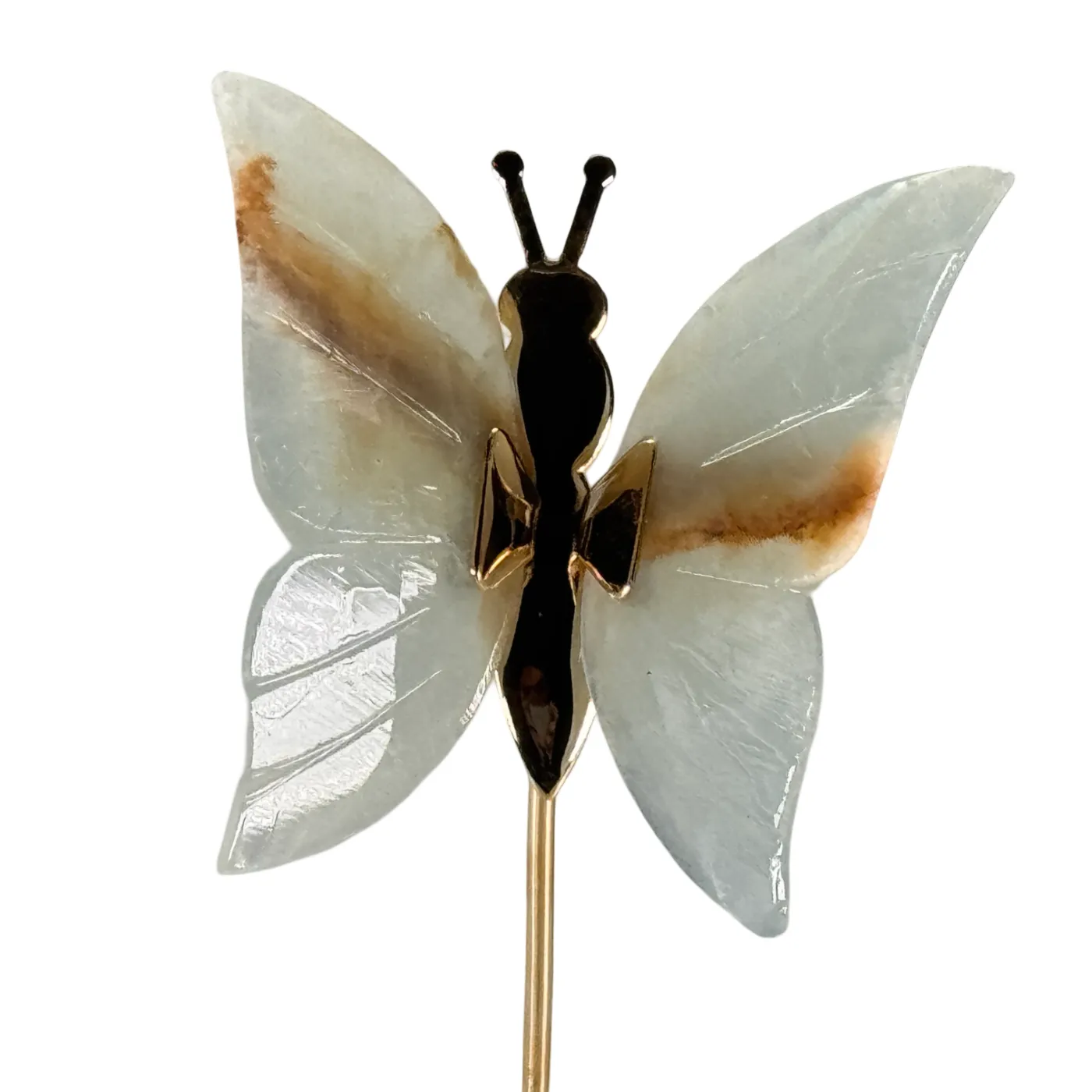 Vlinder op gouden standaard - blauwe onyx - dolomiet
