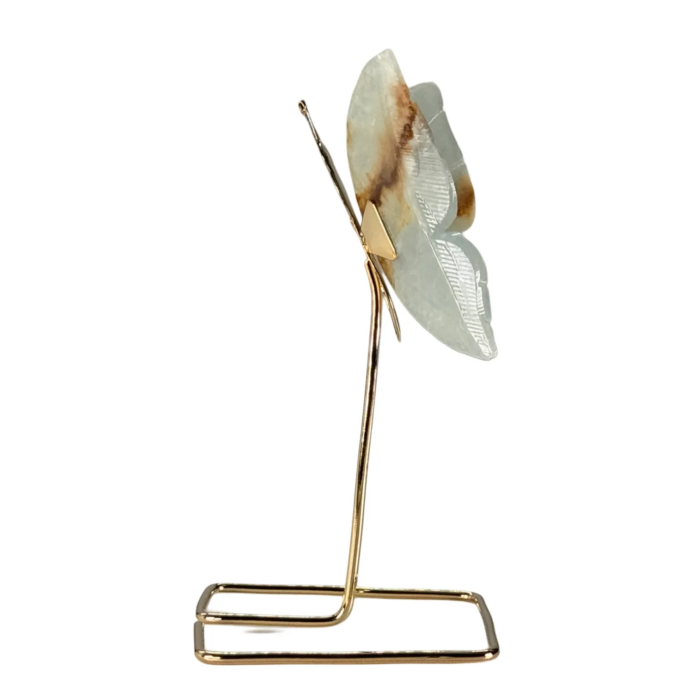 Vlinder op gouden standaard - blauwe onyx - dolomiet