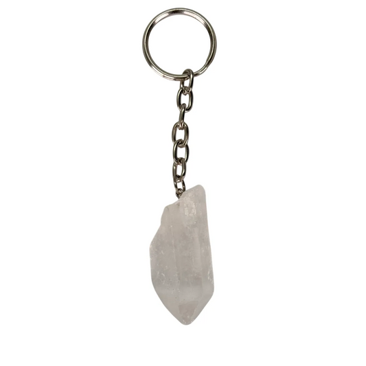 Bergkristal edelsteen sleutelhanger
