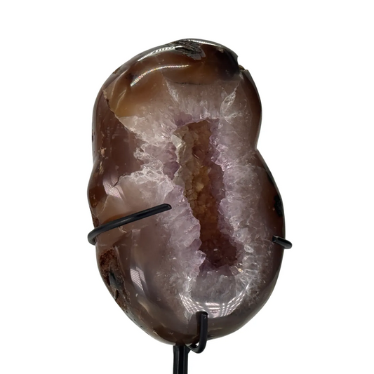 Amethist met agaat gepolijst op standaard #2