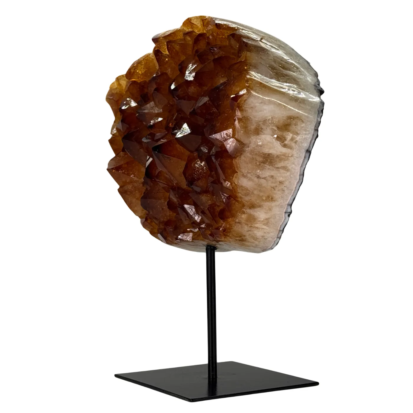 Citrien op Zwarte Metalen Standaard – 24 cm