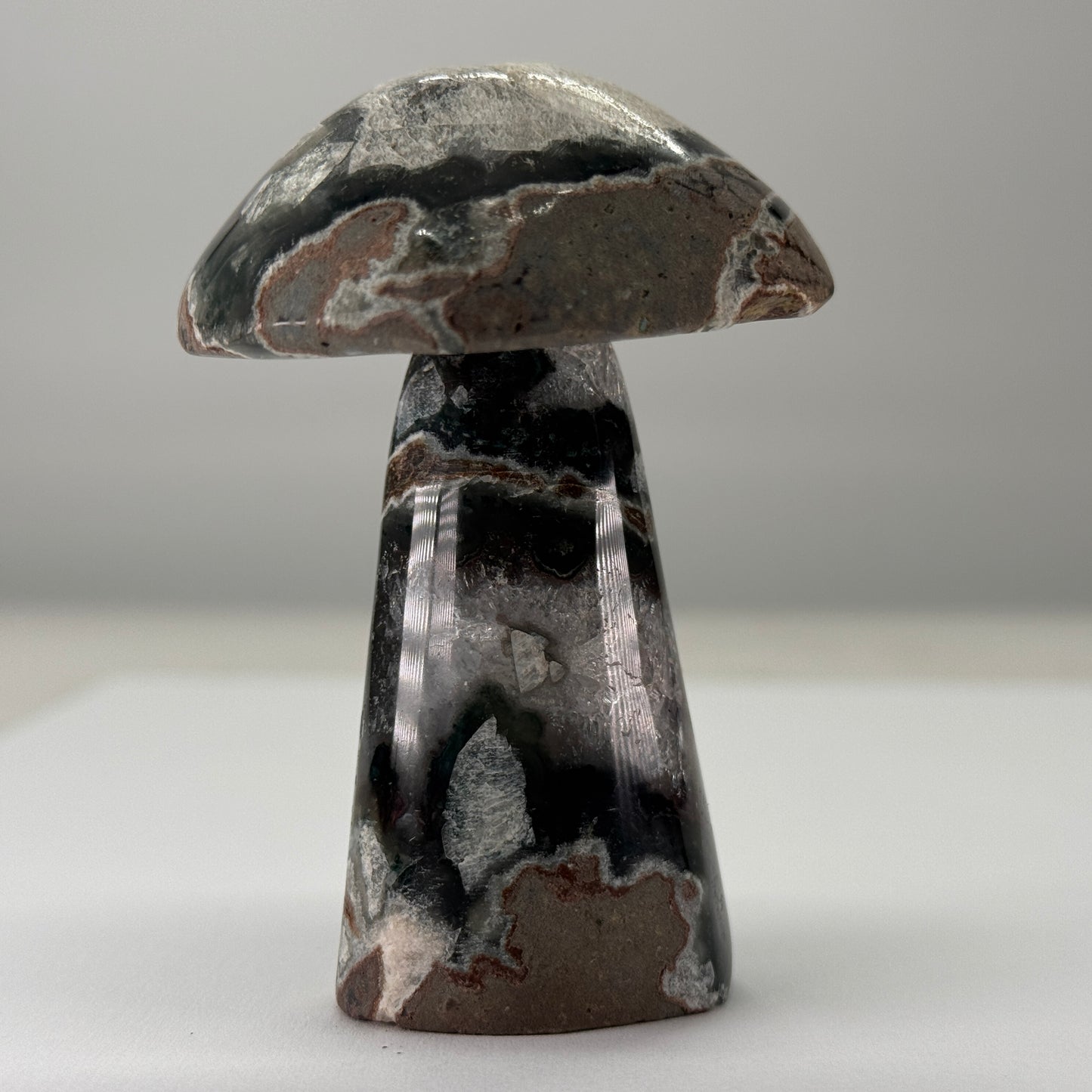 Mosagaat Paddenstoel met Calciet – 7,5 cm