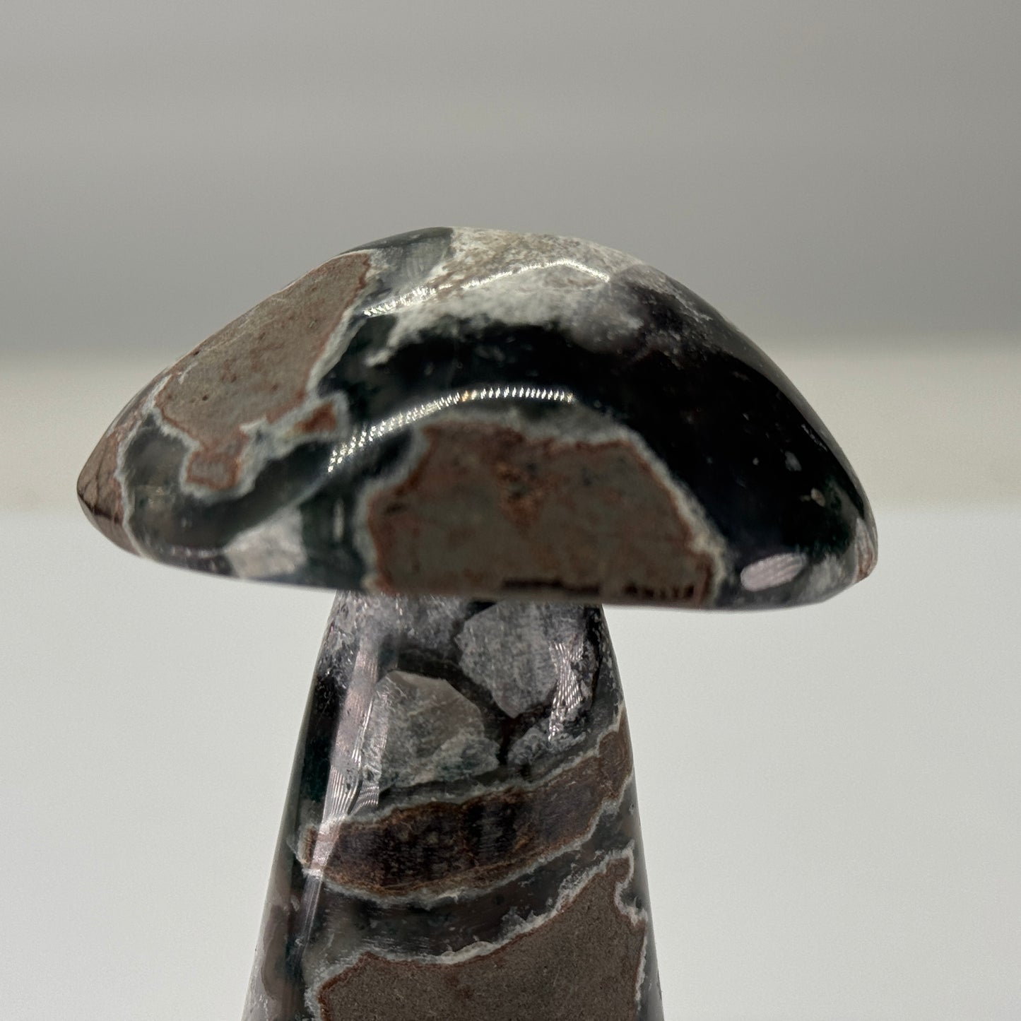 Mosagaat Paddenstoel met Calciet – 7,5 cm