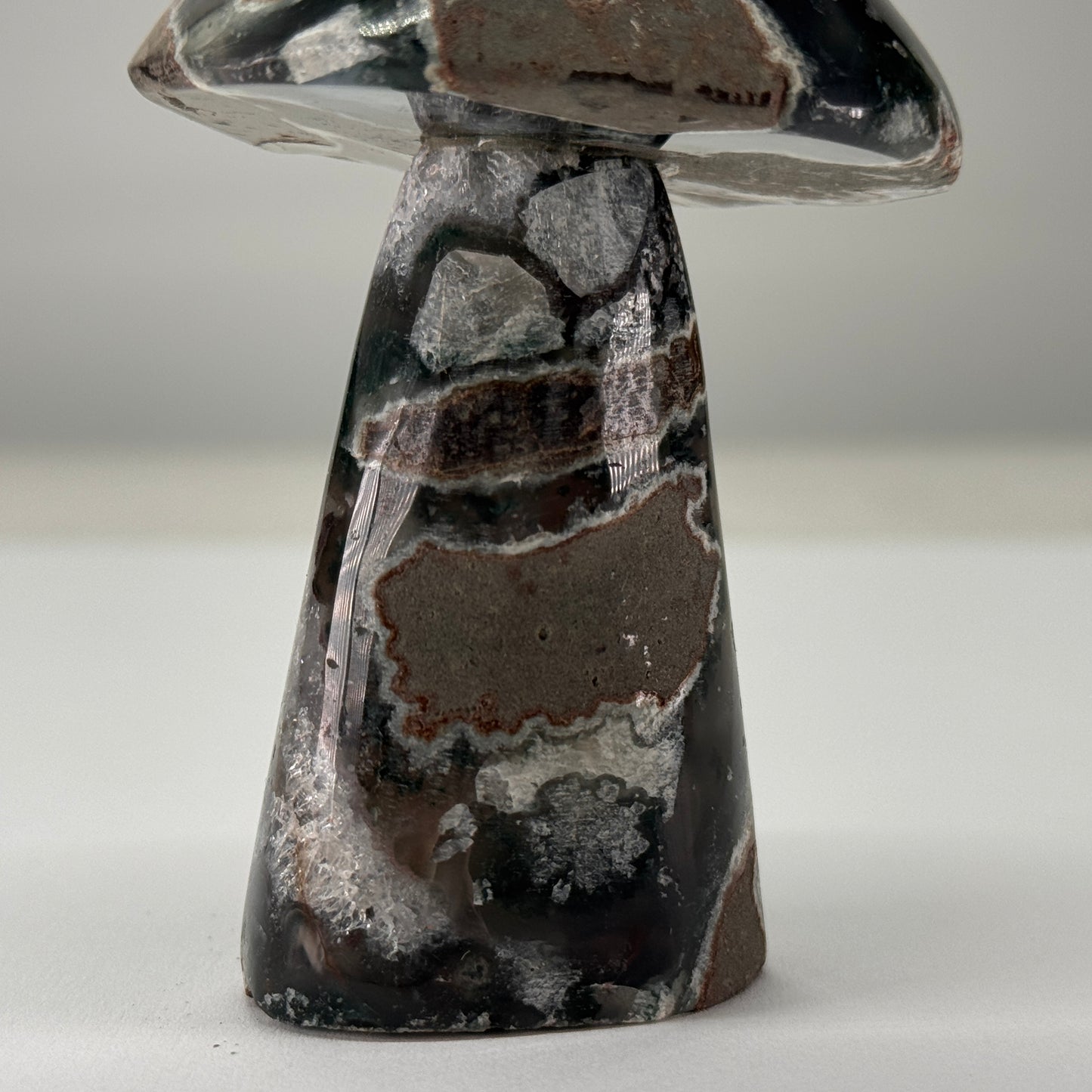 Mosagaat Paddenstoel met Calciet – 7,5 cm