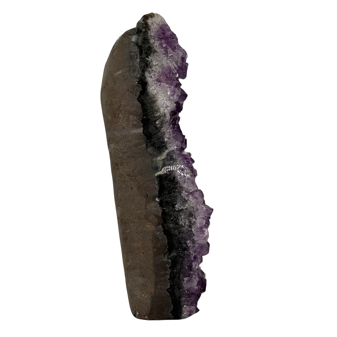 Prachtige handgeslepen amethist in de vorm van een uil