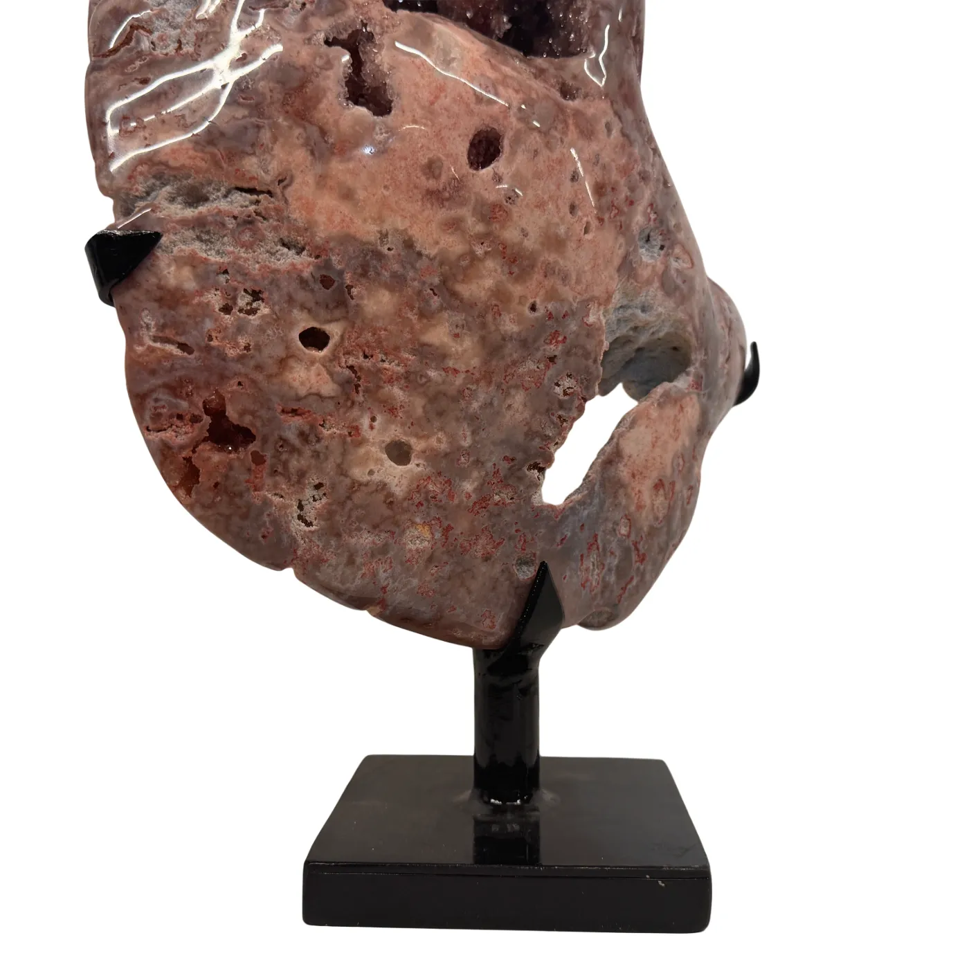 Roze Amethist Decoratiesteen op Metalen Standaard – Uniek Stuk #2