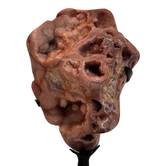 Roze Amethist op Zwarte Metalen Standaard – Hoge Kwaliteit #4