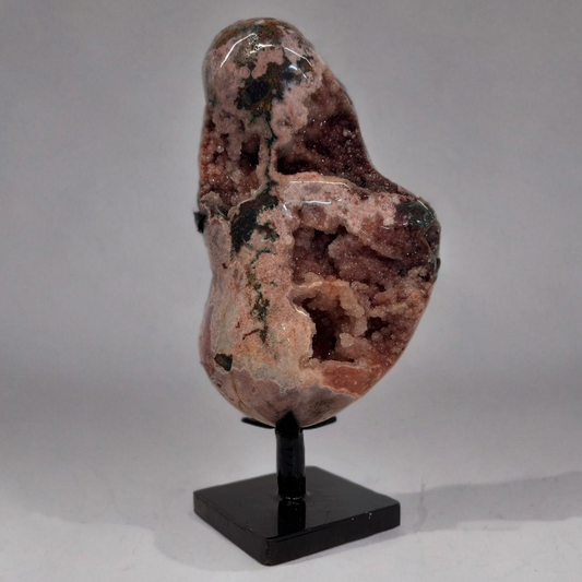 Prachtig roze amethist op metalen standaard #10