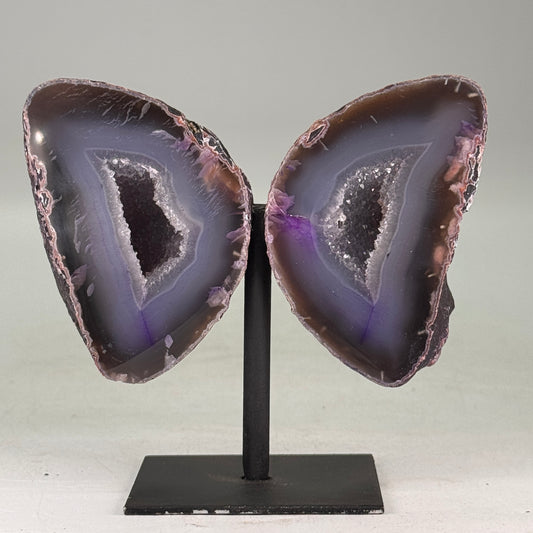 Prachtige Agaat Geode Set op Standaard