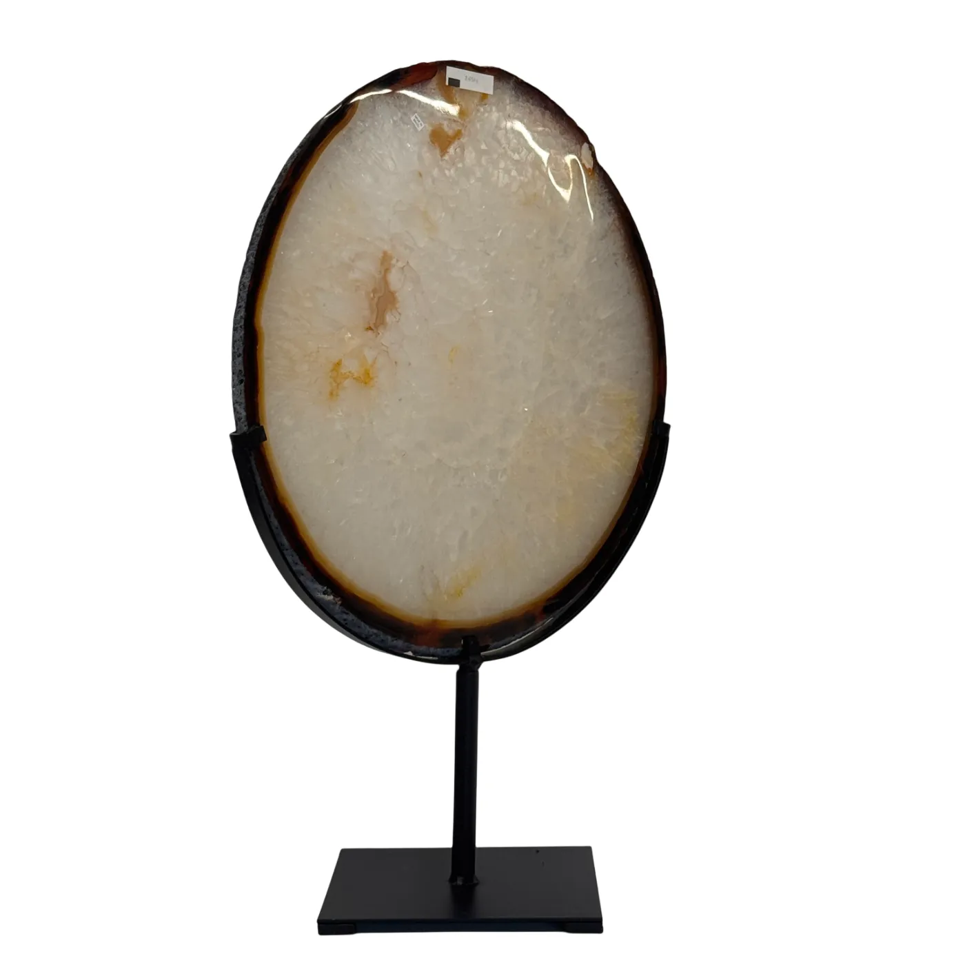 Grote Agaatschijf op Metalen Standaard – 56 cm