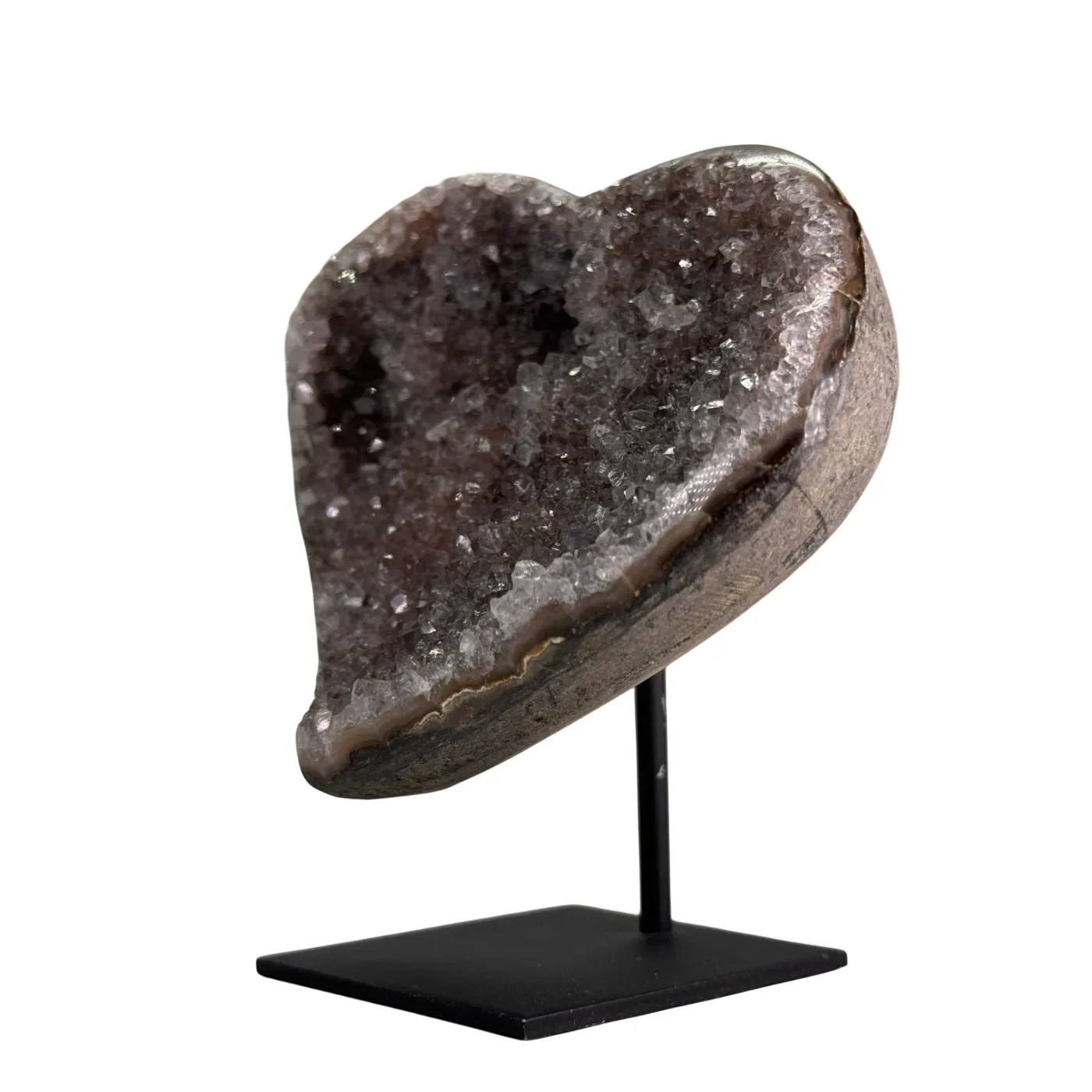 Agaat amethist klein hart op standaard #9