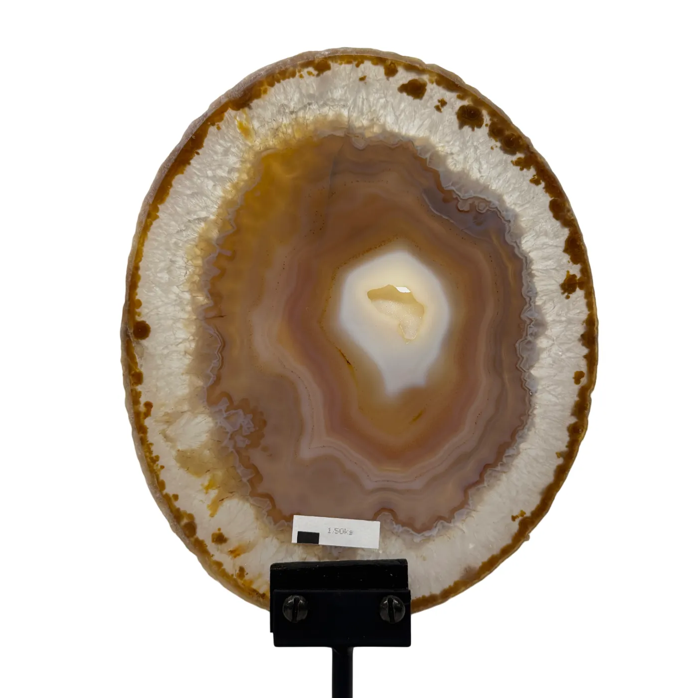 Agaatschijf op Metalen Standaard – 42 cm