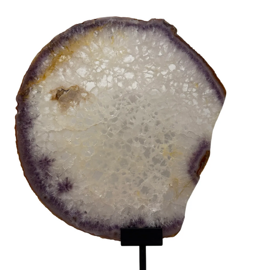 Indrukwekkende agaatschijf met amethist – Brazilië (48 cm)