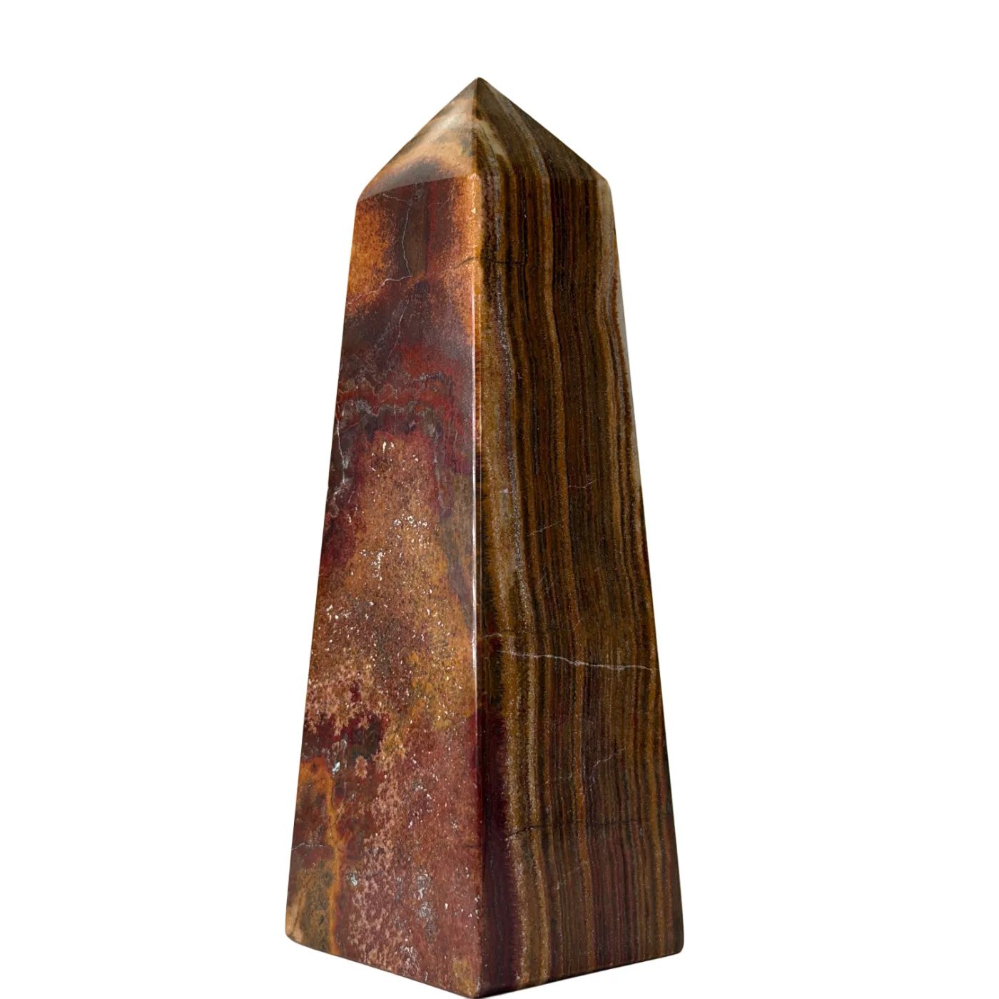 Gepolijste bruine onyx obelisk #2