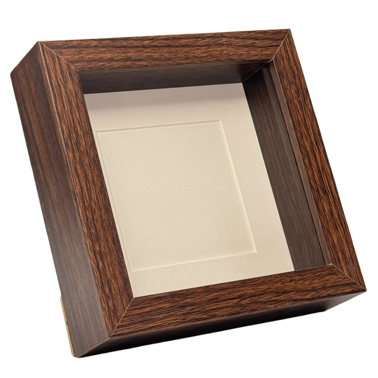 Cadre profond 16x16x4,5 cm avec Passe Partout blanc