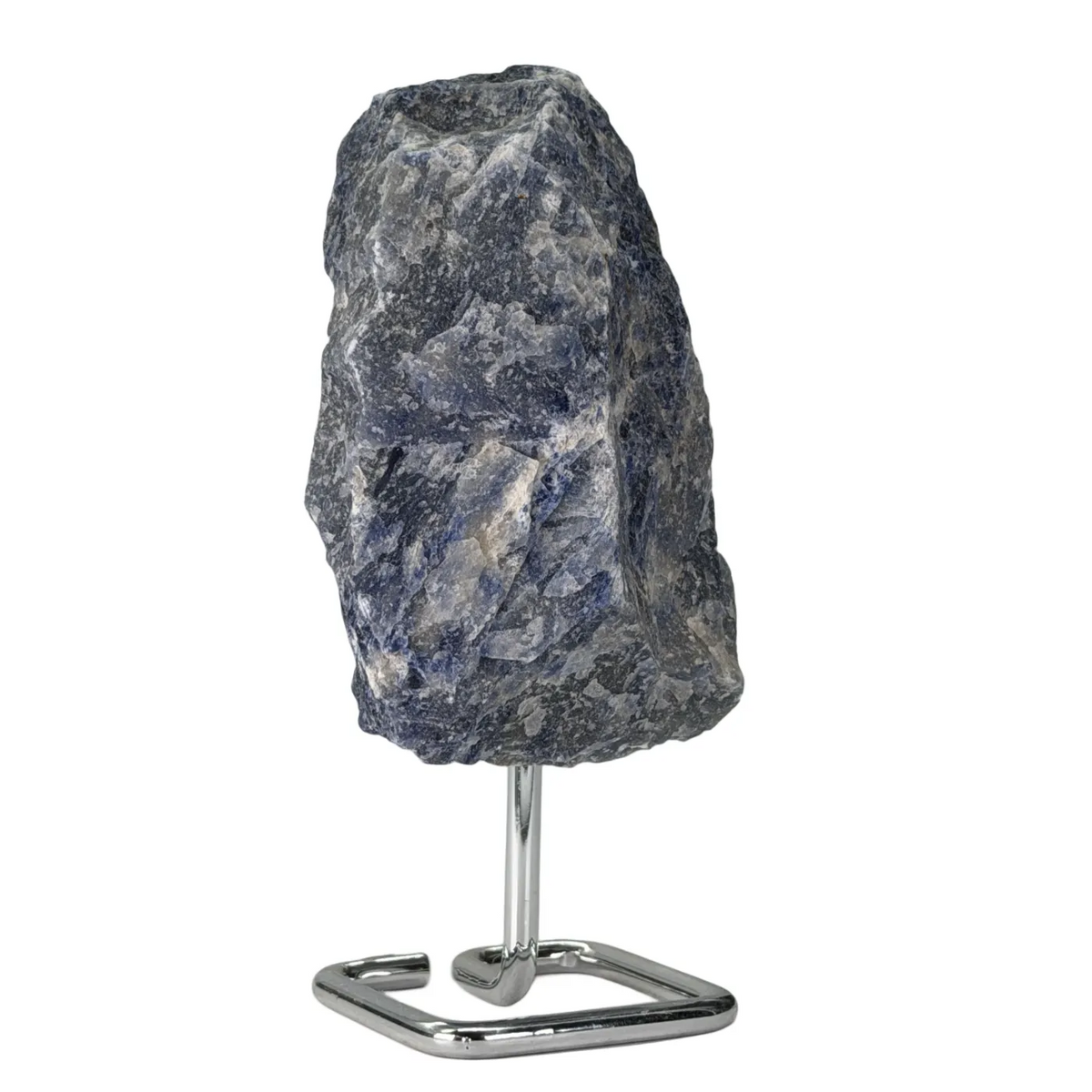 Mineraal op chromen voet – ruw mineraal uit Brazilië