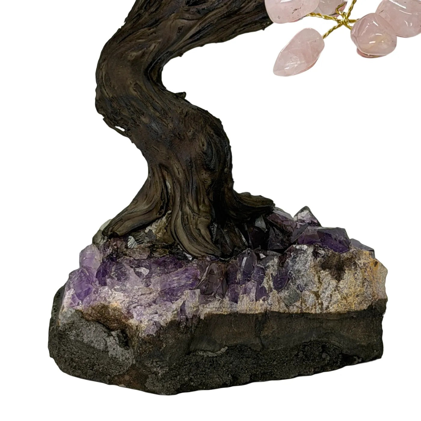 Rozenkwarts Boom op Amethist Cluster – 24 Takken