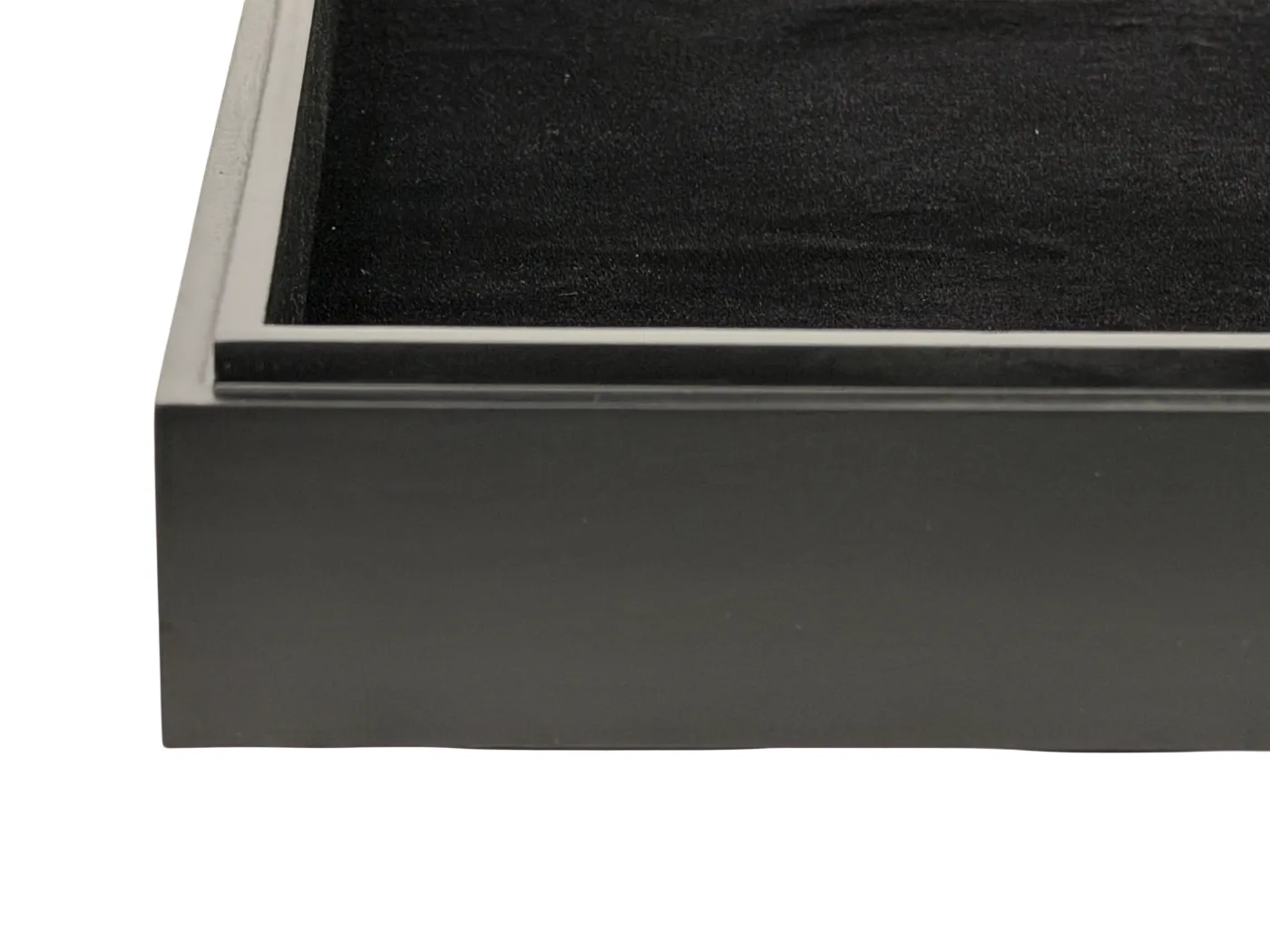 Houten box met glazen deksel en zwarte foam achtergrond - 50 X 40 X 5,5 cm