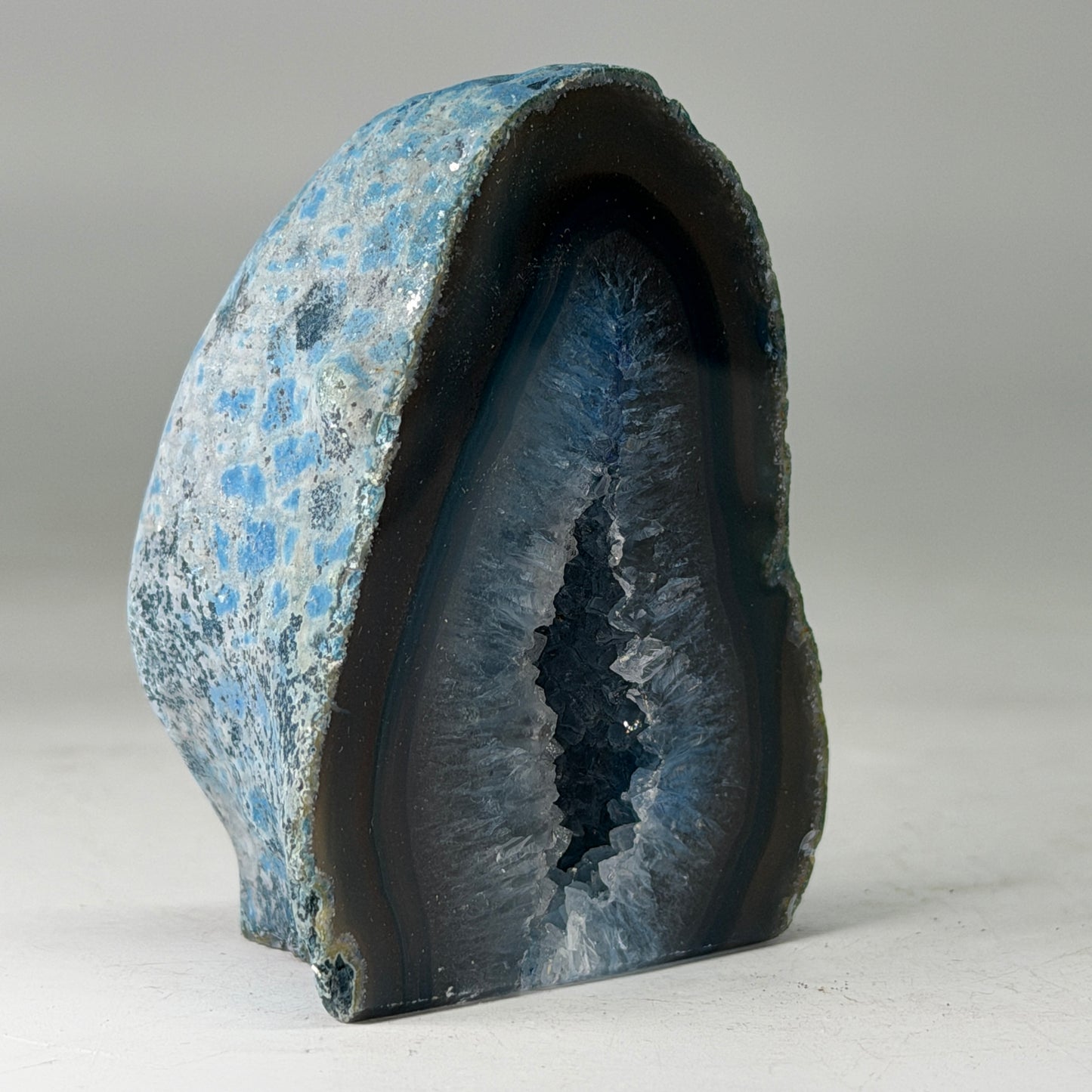 Magnifique géode d'agate bleue du Brésil (Druzy) – petite taille