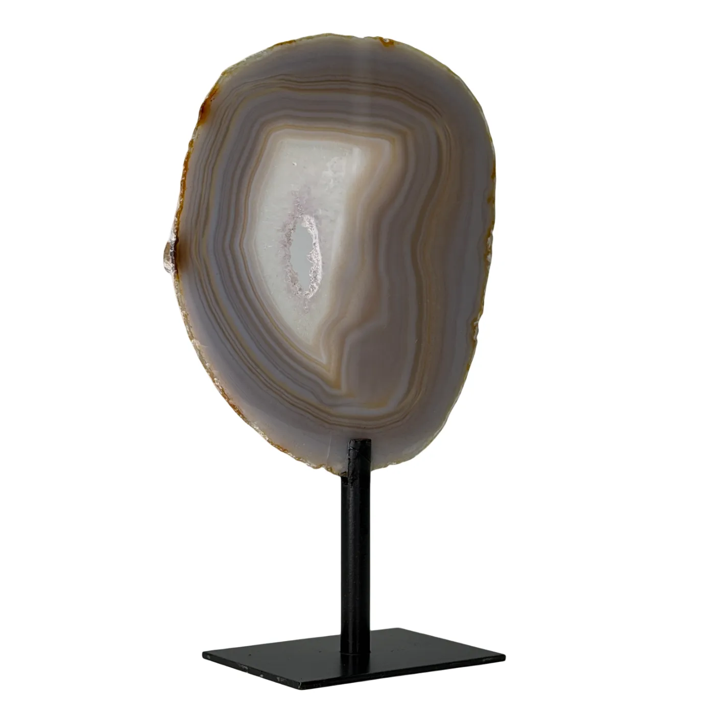 Natuurlijke Dunne Agaatschijf op Standaard