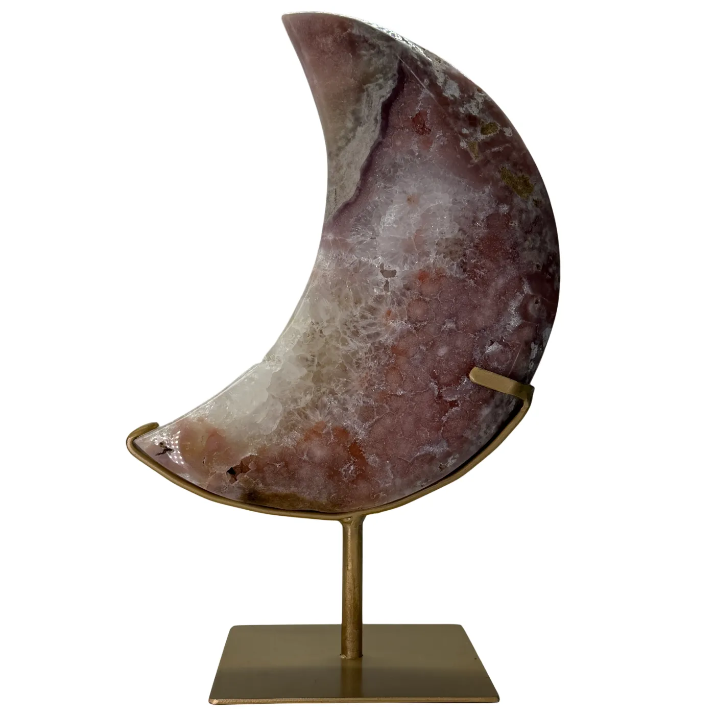 Roze Amethist Maan op Standaard - 3,65 kg - 37 cm