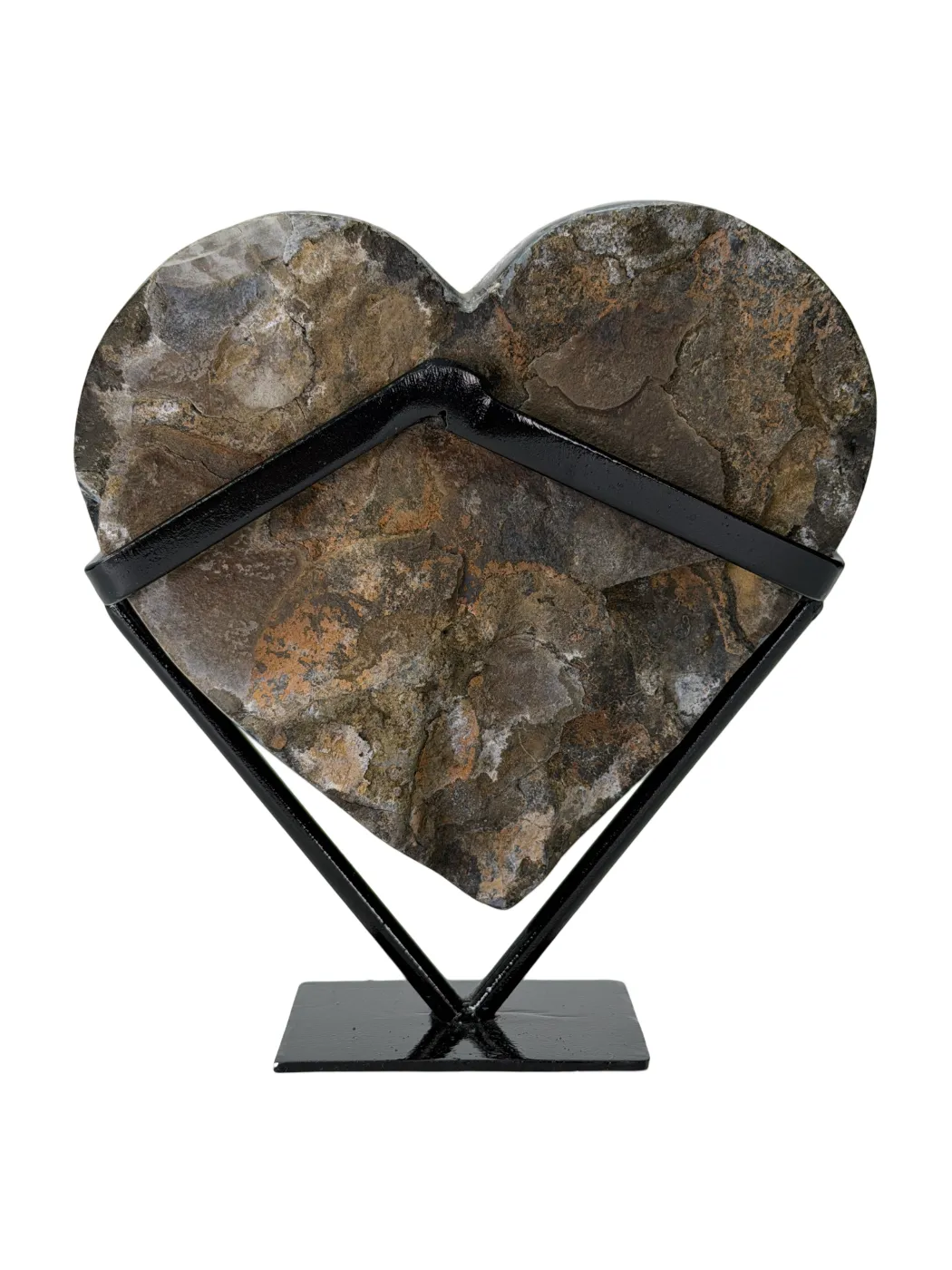 Dieppaarse amethist hart op standaard