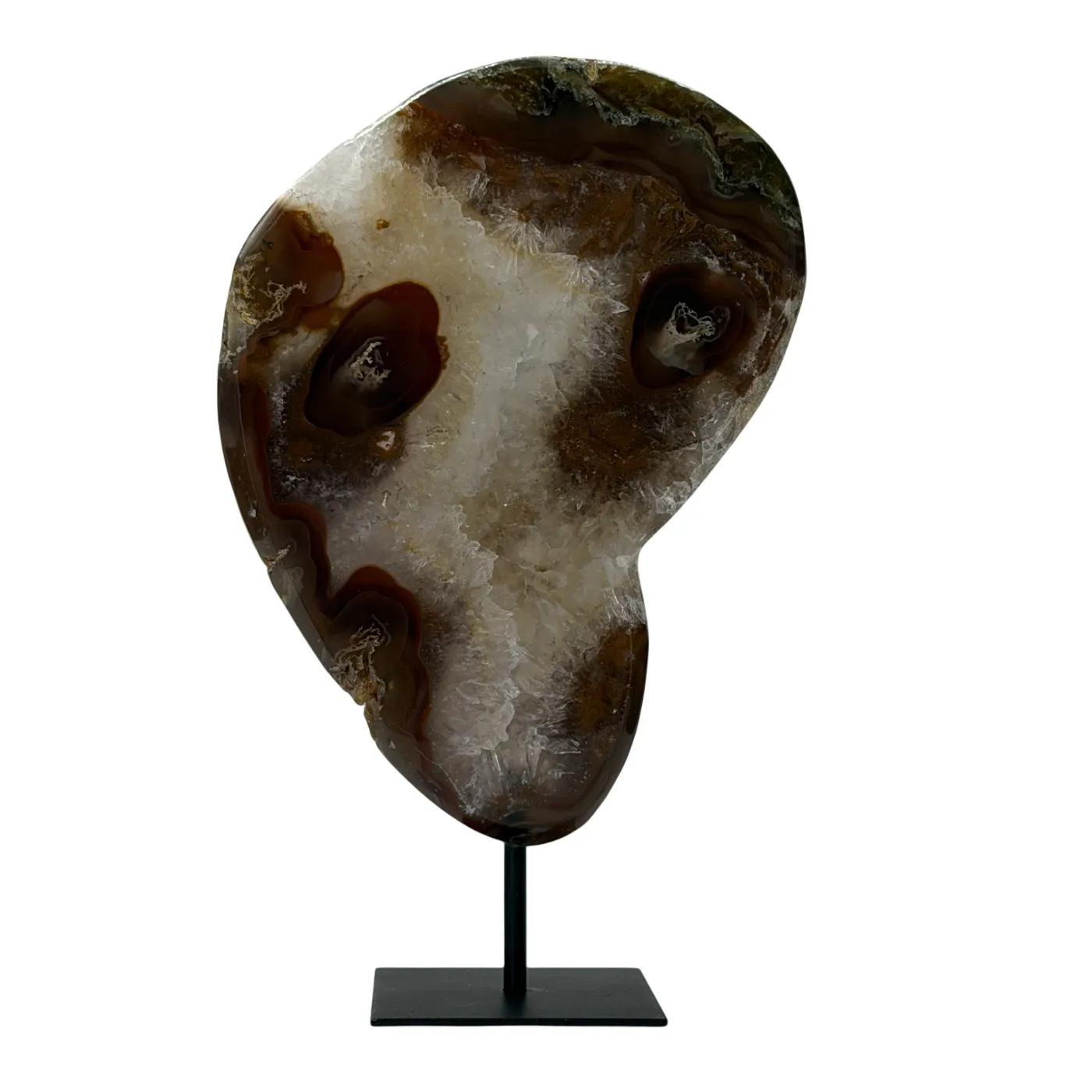 Agaat schijf op voet 26 cm