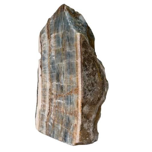 Blue onyx - raw - half polished - cut base - #2