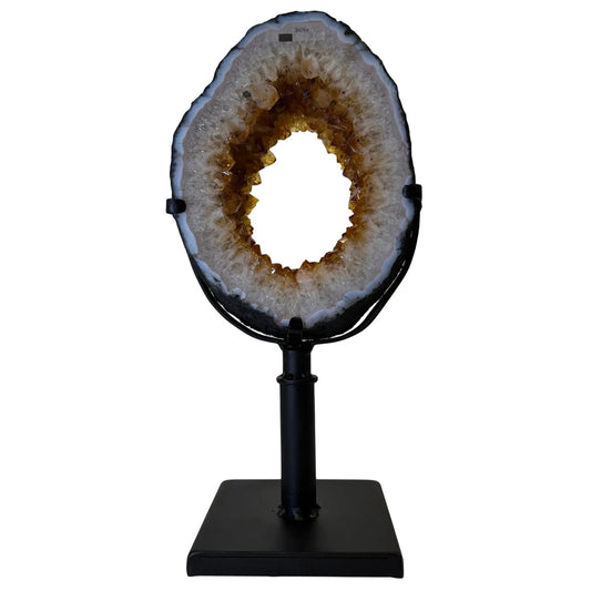 Citrine Portal on Black Metal Stand – from Brazil #13