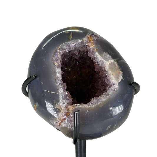 Amethist geode met agaat op standaard #7