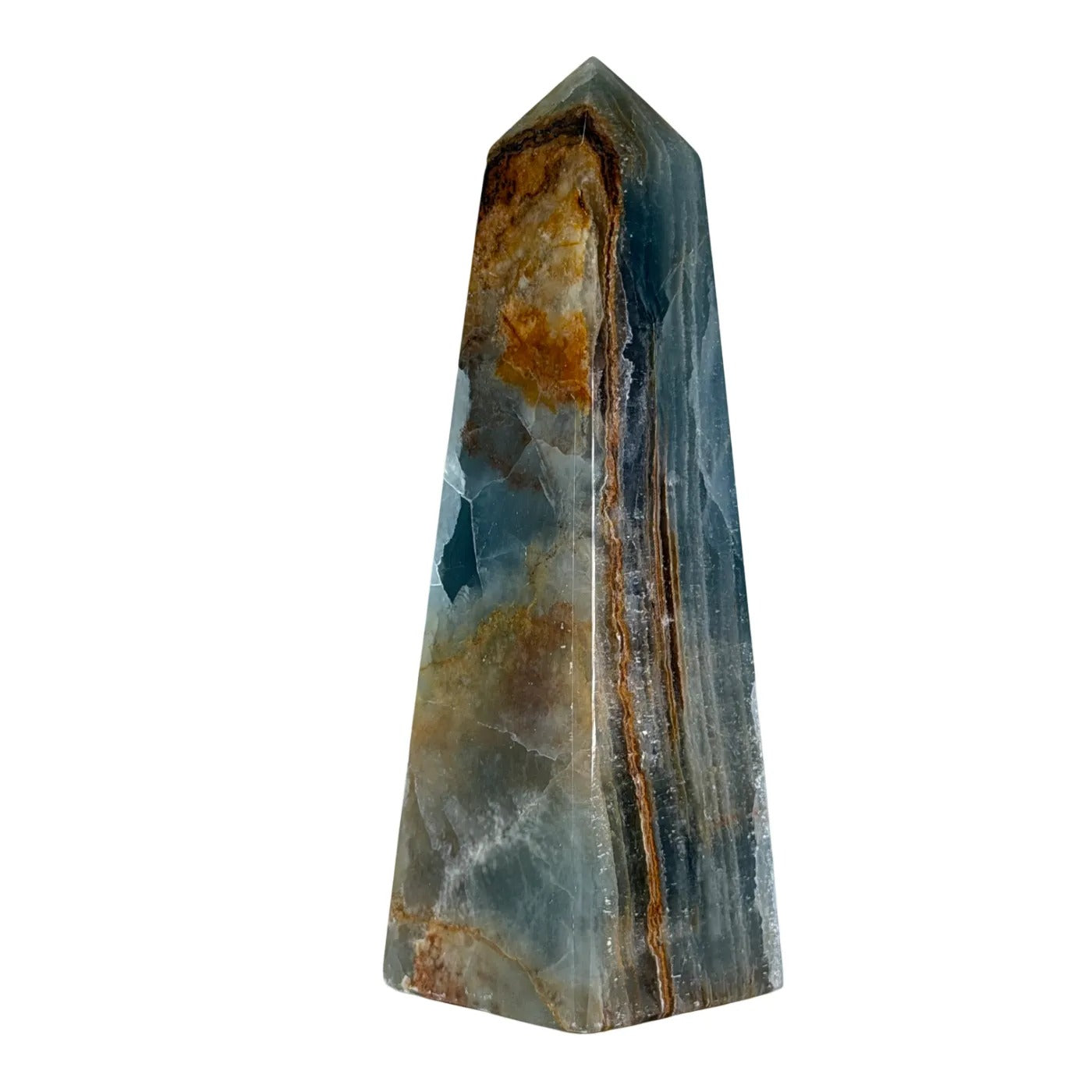 Blauwe Onyx Obelisk – Gepolijst