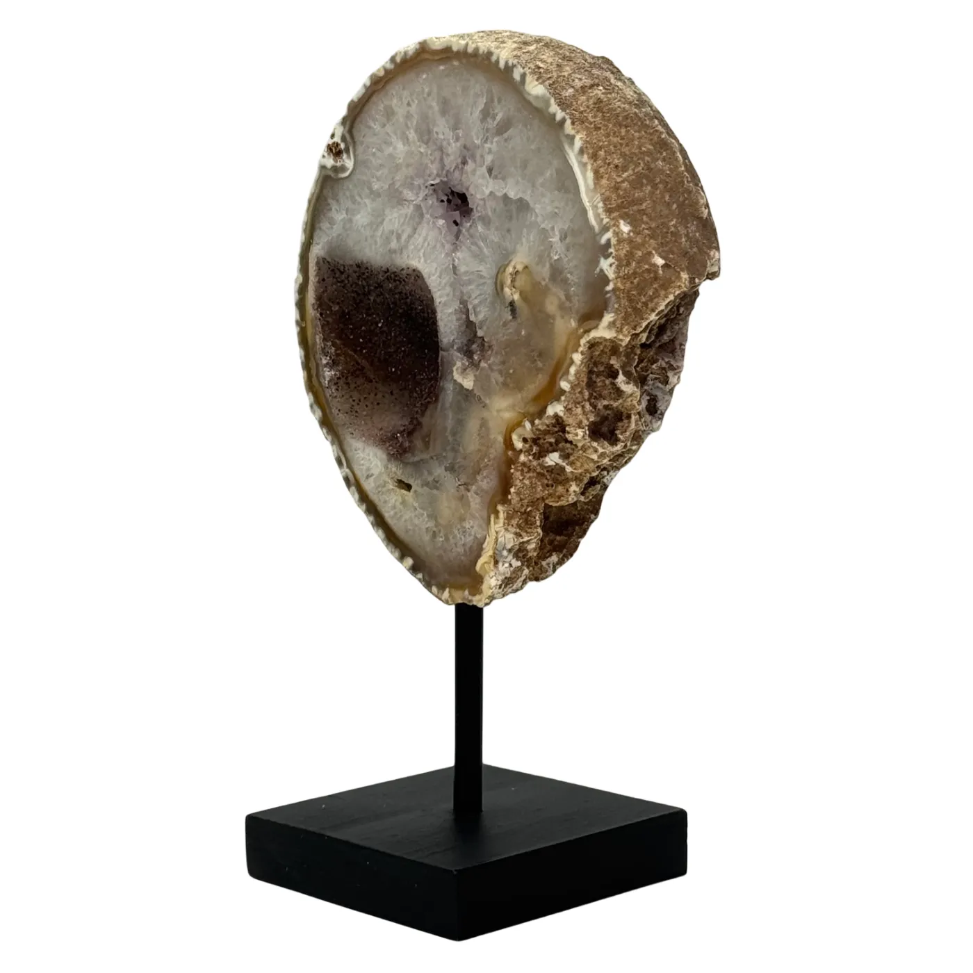 Rots agaat met druzy op standaard #14