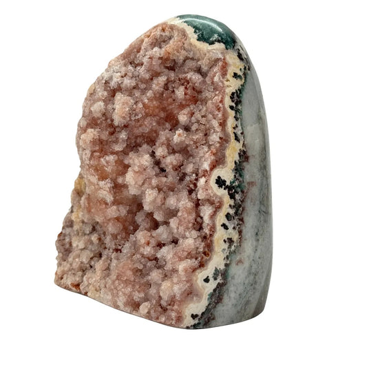 Améthyste rose avec druzy - base taillée polie - #2