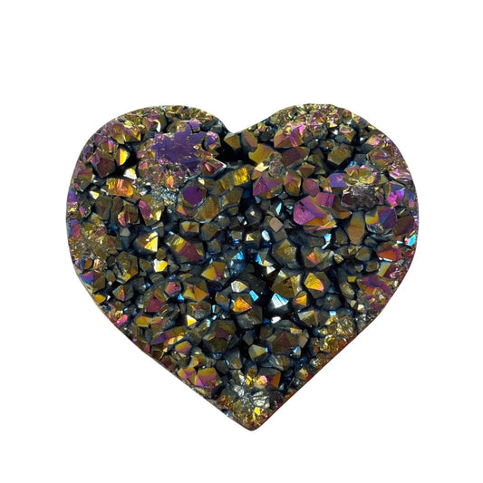 Titanium Rainbow van kwarts hart 11 cm