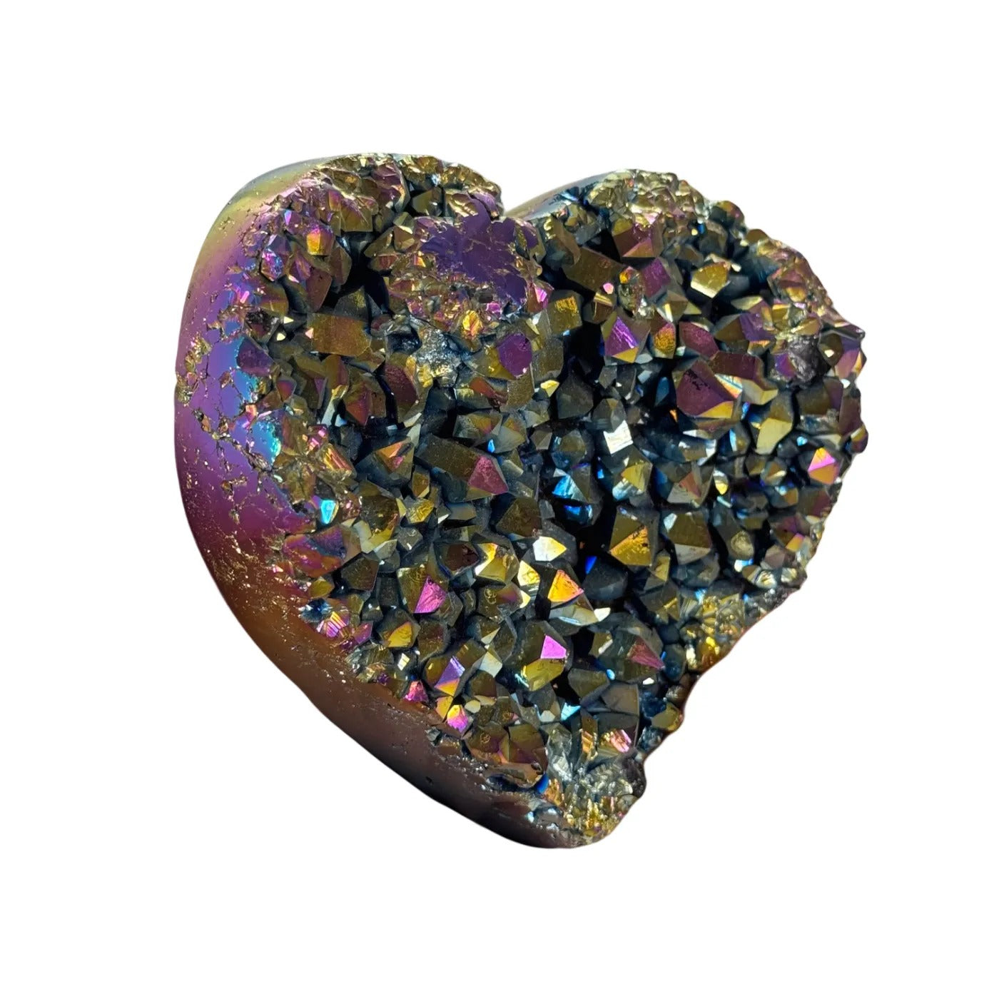 Titanium Rainbow van kwarts hart 11 cm