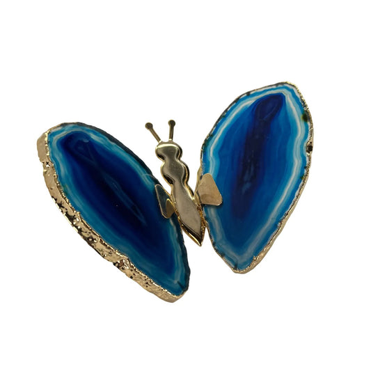 Agaat Vlinder – Met Goudkleurig Lijf en Gouden Rand