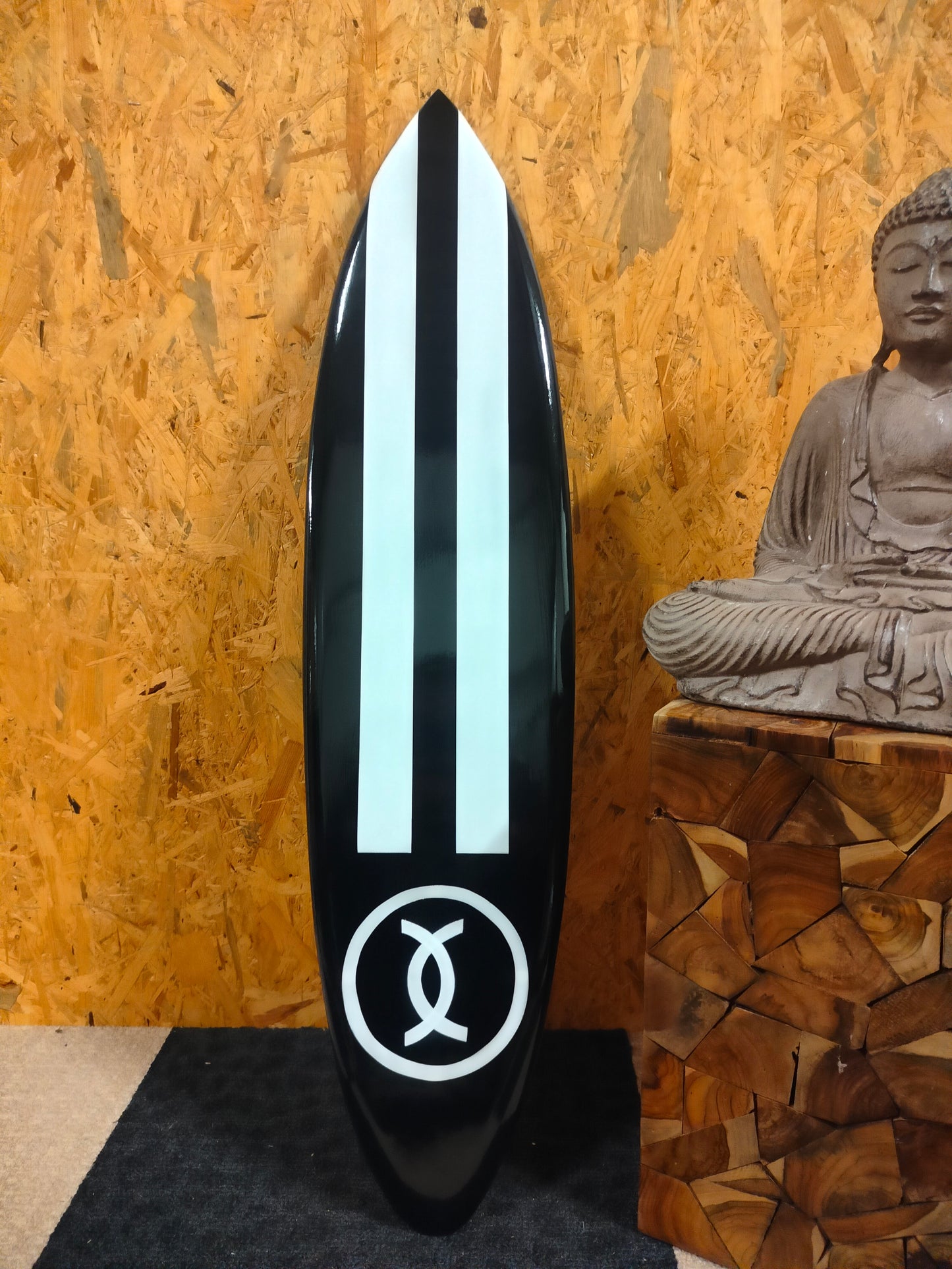 Black & White - Surfplank Surfboard - Decoratie - 100 cm