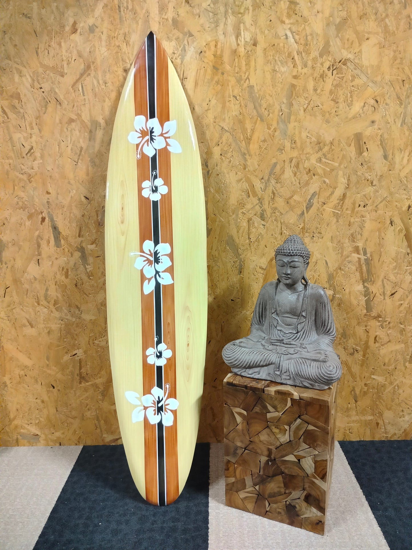 Surfplank Flowers - Surfboard - Decoratie - 150 cm