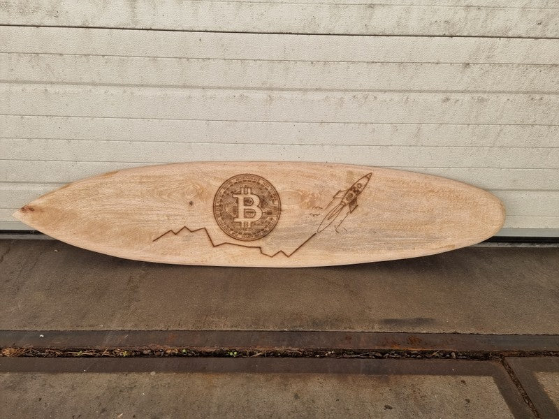 Surfplank Bitcoin- Surfboard - Decoratie - 150 cm