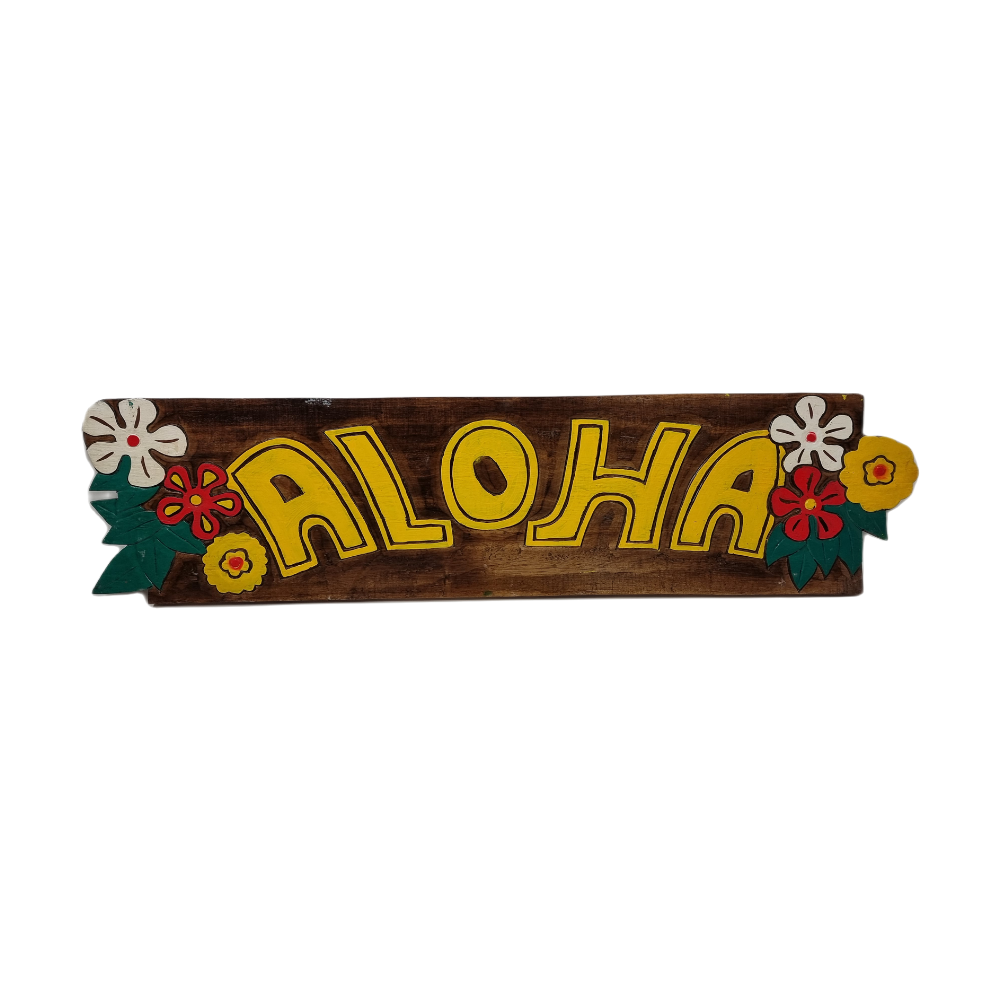 Aloha flowers - houten barbord - 100 cm